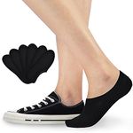 6 Pairs No Show Socks Women Low Cut Ankle Socks Non Slip Breathable Soft Cotton Socks(6Black,6-9)