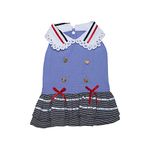 Lulala Dog Cloth Cute Dog Sundress Ribber Work Dog Princess Dress Puppy Summer Apparel Clothes Dog Skirt Shirt with Ruffles lace on Collar for Small Dogs Cats Puppy(M,Light Blue)