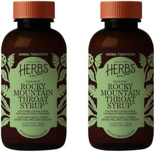 Herbs Etc. Rocky Mountain Throat Syrup - Cough Syrup for Soothing Throat Care - OSHA Root Extract & Wild Cherry Bark - Herbal Cough Support - Vegan, Gluten-Free - 8 fl oz (47 Servings, 2-Pack)