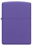 Zippo Windproof Lighter - Flame Logo - Purple Matte Finish - Refillable for Lifetime Use - Adjustable Flame - Gift Box - Metal Construction - Made in USA