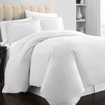 PIZUNA 100% Cotton King Size Duvet Cover Sets White, 400 Thread Count Long Staple Cotton King Duvet Cover 230x220cm, Sateen Weave Quilt Cover with Button Closure (Kingsize Duvet Cover Sets)