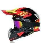 Woljay Full Face Motorcycle UFO Helmet Motocross Off Road Street Dirt Bike MX MTV - DOT (Black Yellow,Medium)