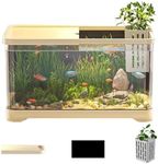 Fish Tank | Aquarium Starter kits | Goldfish Tank | Small Betta Fish Tank | Small Aquarium Decorative Saltwater Aquarium Kit | Versatile Fish Tanks for Jellyfish, Guppy, Shrimp, Goldfish