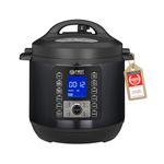 TZS First Austria - Electric Pressure Cooker 6L - 12 auto programmes - Multipurpose Multicooker 1000W as pressurised Ricecooker, Steamer, Crock Pot etc. - Electric Multivarka incl. Recipe Booklet