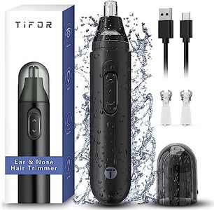 TIFOR Ear and Nose Hair Trimmer for Men Rechargeable - USB Electric Nose Hair Trimmer for Women - Painless Waterproof Eyebrow Facial Hair Removal Nose Clipper with 2 Extra Replaceable Dual-edge Blades