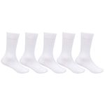 Bonjour Unisex Kids Cotton Full Length Plain White Color School Socks For Boys & Girls-Pack Of 5