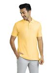 XYXX Men's Solid Relaxed Fit T-Shirt (XY_CR14_Polo Tshirt_1_Butter Yellow