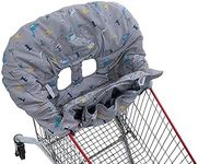 Shopping Trolley Cover - Trolley Cart Seat Cover for Baby or Toddler - 2-in-1 Shopping Cart Cover - Includes Carry Bag - Machine Washable (Grey)