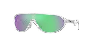 Oakley Men's OO9467A CMDN Low Bridge Fit Rectangular Sunglasses, Matte Clear/Prizm Road Jade, 33 mm