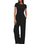 2 Piece Outfits Women Winter Tracksuit for Women UK Lounge Suits for Women UK Womens Leisure Lounge Wear Co Ord Sets for Women Y2K Short Sleeve Tops & Drawstring Wide Leg Trousers Skims Lounge Set