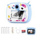 Camlet Instant Print Camera 48MP | Photo & Video, Creative Game for Kids Mini LED Digital 1080P HD Display | Long Lasting Battery Life, Ideal Gift for Birthday, Boys & Girls (4 Rolls + 8GB SD Card)