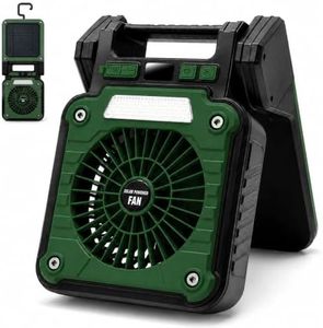 JXTKD Solar Fan, Solar Fans For Outside,Camping Fan, 4-IN-1 Portable Rechargeable Ventilador Recargable For Camping Essentials, Tent, RV, Beach, Fishing, Hiking, Travel (Green)