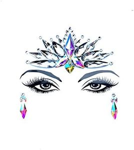 Neva Nude Selene Jewel Face Crystal Sticker - Gems for Carnivals, Halloween, Festivals, Raves, & Parties | Medical Grade Adhesive, Waterproof, & Sweatproof | Made in USA