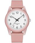 CIVO Womens Watch, Pink Analog Wrist Watches for Women Waterproof Minimalist Easy Read Quartz Watch, Fashion Casual Ladies Watch Silicone