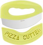 Eirpde Pizza Cutter Food Chopper Pizza Slicer-430Stainless Steel,Multi-Purpose Kitchen Tools with Protective Cover-Super Sharp and Dishwasher Safe (Green)