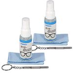 RiaTech 2 Pack Premium Lens Cleaner Spray With Microfiber Cloth and Screwdriver Kit for Eyeglasses, Cameras, and Other Lenses - Gently Cleans Bacteria, Fingerprints, Dust, Oil 100% Clear vision ( 30ml )