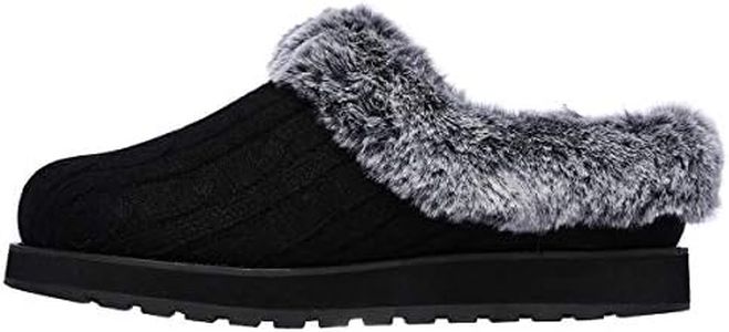 Skechers BOBS Women's Keepsakes - Ice Angel Slipper, Black, 9 M US