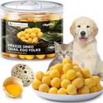 Freeze Dried Cat and Dog Treats Quail Egg Yolk, Healthy Tasty Snacks for Cats Dogs Training, Natural Freeze-Dried Limited Ingredient Quail Egg Yolk for Pets Increase Appetite