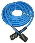 Blue UBERFLEX Kink Resistant Pressure Washer Hose 1/4" x 30' 3,100 PSI with (2) 22MM