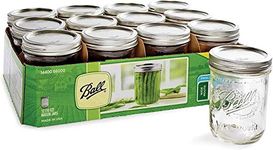 ball KC98965 Mason "PINT" Jars Wide-Mouth Can or Freeze - 12pk (by Jarden Home Brands) WM 16 Oz