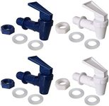 Replacement Cooler Faucet 2 White and 2 Blue Water Dispenser Tap Set. BPA Free Plastic Spigot..