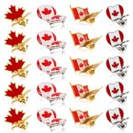 20 Pcs Canada Flag Lapel Pin Bulk Enamel Souvenirs Canadian Patriotic Maple Leaf Souvenirs Gifts for Men Women