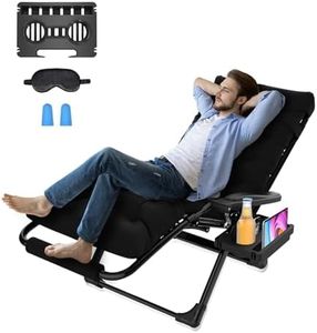 Suteck Zero Gravity Chair 29In XL Anti Gravity Chair w/Removable Cushion & Headrest, Upgraded Aluminum Alloy Lock, Cup Holder and Footrest Reclining Patio Chairs for Indoor Outdoor, 440lbs,Black