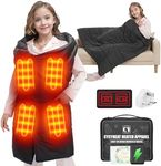 CYCYHEAT Kids Heated Blanket Battery Operated - Boys and Girls 7.4V DC Portable Wireless Cordless USB Heating Blanket for Outdoors (Black)