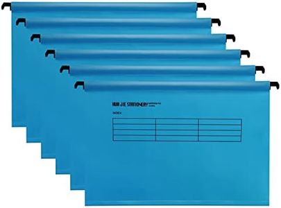 Hotyin Foolscap Suspension Files, 12pcs Filing Cabinet Suspension Files with Tabs and Card Inserts, Polypropylene Hanging Filing Folder for File Organization, Blue