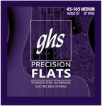 GHS Strings Electric Bass Flatwound Set (Medium Stainless Steel, 4-String, Long Scale)