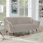 AMATA Wood Marino 3-Person Sofa With Two Cushions Perfect For Home Office Guests Living Room (3-Person , Cream)