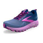 BROOKS Women's Cascadia 17 Sneaker, Navy/Purple/Violet, 6 UK