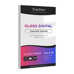 Gloss Digital Paper – Perfect for Color Laser Printing, Design Proposals, Flyers and Brochures | 8.5" x 14" | Glossy 80lb Text (32lb Bond) Paper | 94 Bright | Acid Free, Coated Finish | 100 Sheets