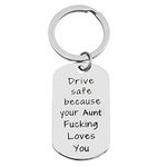 Birthday Christmas Gifts for Niece Nephew from Aunt, Drive Safe Gifts Keychain for Niece Nephew from Auntie