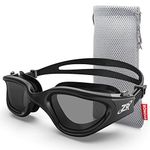 ZIONOR Swimming Goggles G1 Polarized Swim Goggles UV Protection Watertight Anti-Fog Adjustable Strap Comfort fit for Unisex Adult Men and Women-Black Frame Smoke Lens