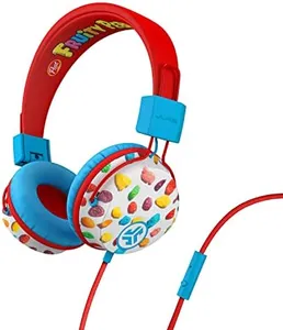 JLab Limited Edition Fruity Pebbles JBuddies Studio On-Ear Kids Wired Headphones, Toddler Headphones, Kid Safe, Volume Limiter, Folding, Adjustable, Noise Isolation, with Mic