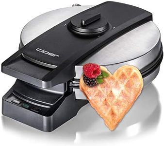 Cloer 1898 Professional Waffle Iron, Sugar-Resistant Double Coating, Suitable for Commercial Use, Large Heart Waffle 16.5 cm Diameter, 950 W
