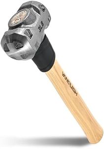 VANQUISH Sledge Hammer, 3lb Drilling Club Hammer for Striking, Dual Face Cross-Pattern Face for Concentrated Power & Flat Face for Stake Driving, Overstrike Protection, Hickory Handle, 0650
