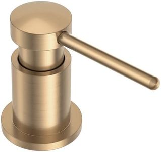 Lava Odoro Champagne Soap Dispenser for Kitchen Sink, Modern Brass Built in Countertop Pump Dispenser with 18 Oz Refillable Bottle, Kitchen Soap and Lotion Dispenser Spot-Free, Champagne, KSD-21