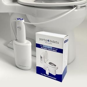 The Traveler by PortaBidets – Portable Rechargeable Travel Bidet | Mounts to Any Toilet | Compact Hygiene Kit for Hotels, Cruises & Gifts for Travelers