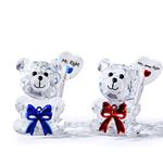 Wedding Gifts for Couple Mr and Mrs Gifts for Wife, Anniversary Double Bear Gifts for Couple K9 Crystal Glass Animal Wedding Ornaments