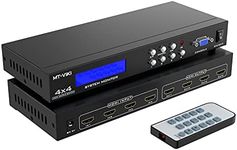 MT-VIKI 4x4 HDMI Matrix 4 in 4 Out 4K@30Hz HDMI Matrix Switcher & Splitter Support 4Kx2K@30HZ, EDID, RS232
