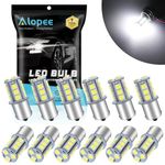 ALOPEE 1156 LED Bulb Bright White 1141 LED Bulb DC 12V 1156 Bulb Replacement for 1156 7506 1141 1003 RV LED Lights Interior Camper Light Bulbs Trailer Boat RV Light Bulbs 5050 18SMD, Pack of 12