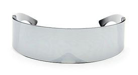 In Touch With Style Futuristic Shield Sunglasses Monoblock Cyclops 100% UV400 (Silver Gray, UV400), Silver Gray, Large