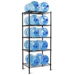 Clucycia 5 Tier Shelving Unit Adjustable Wire Shelves 5 Layer Iron Storage and Organizer Shelf Rack Black 23.62 * 13.77 * 59.05inch