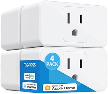 meross Smart Plug Mini Support Apple HomeKit, Siri, Alexa, App Control, Timer, 15A & Reliable WiFi Outlet, No Hub Needed, 2.4G WiFi Only, 4 Pack