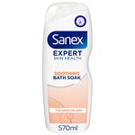 Sanex Expert Skin Health Soothing Bath Soak 570ml | bath soak men and women | bath foam | advanced prebiotic formula | comforts sensitive skin | supports good skin bacteria | dermatologically tested