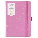 Busy B 2025 Diary A6 Weekly Planner with To-Do Lists & Notes Pages – Compact Fuchsia Faux Journal - Week-to-View Layout, 3 Pockets & Year Planner