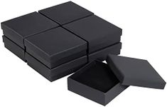 Sdootjewelry Black Jewelry Boxes Bulk 12 Packs, Jewelry Gift Box with Foam, Small Jewelry Boxes for Gifts, 3.5'' × 3.5'' × 1.2''