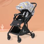 R for Rabbit Street Smart Aero Light Weight Newborn Baby Stroller| Aluminum Frame Pram with One Hand Collapsible Fold | Travel Friendly Stroller for 0-3 Years for Babies |6 Months Warranty| Black Multi